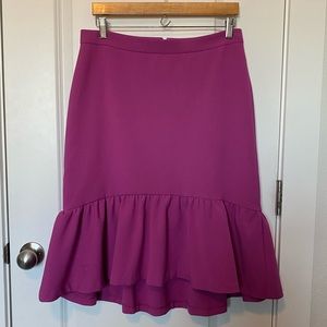 NWT Ann Taylor Fuschia Tulip Ruffle Skirt
